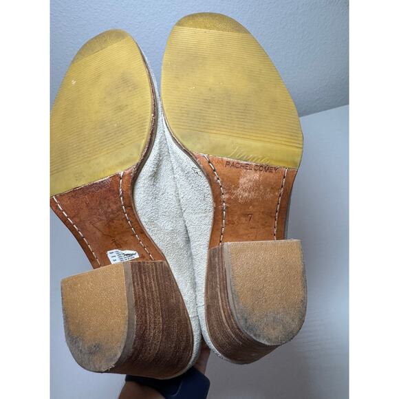 Rachel Comey Womens Mars Mules Suede Bone Size 7 Wood Heel Boot - Picture 3 of 7